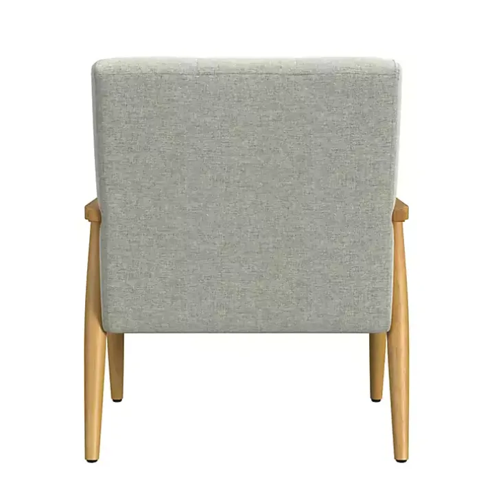 Light Gray Button Tufted Accent Chair