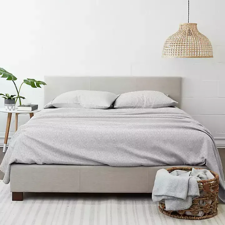 Light Gray Chambray 4-Pc. King Bed Sheet Set