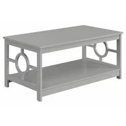 Light Gray Circle Cut-Out Sides Coffee Table
