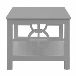 Light Gray Circle Cut-Out Sides Coffee Table