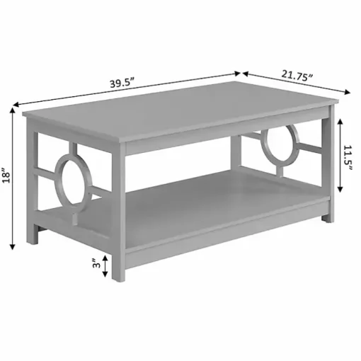 Light Gray Circle Cut-Out Sides Coffee Table