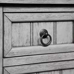 Light Gray 3-Drawer Turned Legs Accent Table
