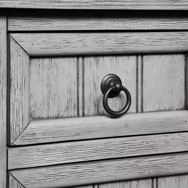 Light Gray 3-Drawer Turned Legs Accent Table