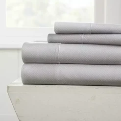 Light Gray Hearts 4-pc. California King Sheet Set