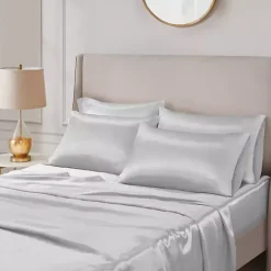 Light Gray Satin 6-pc. King Sheet Set