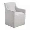 Light Gray Slipcover Dining Chair with Casters