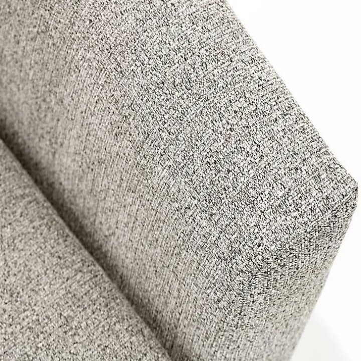 Light Gray Tufted Swivel Barrel Accent Chair