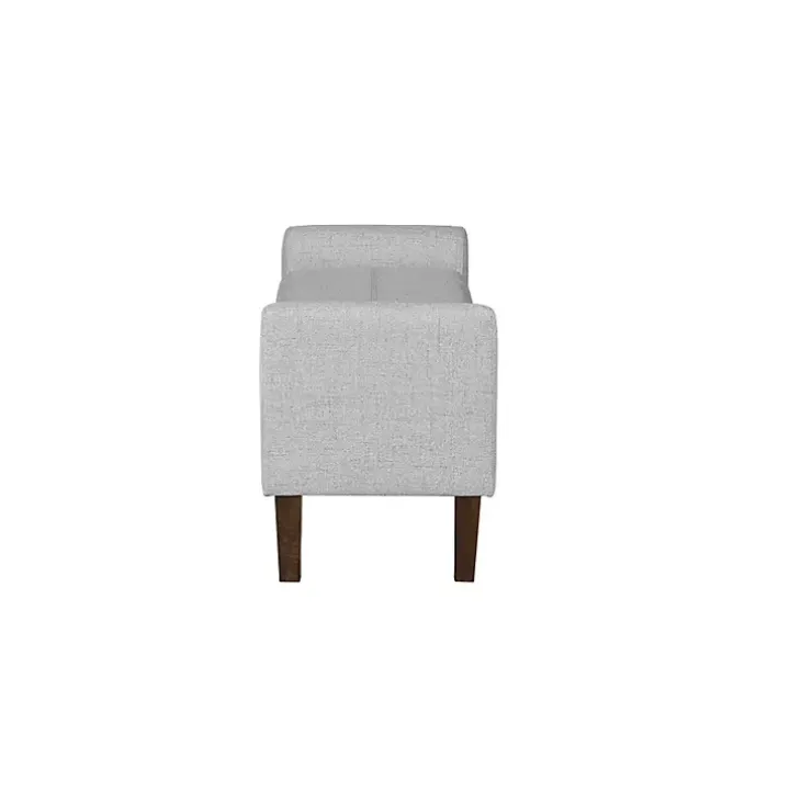 Light Gray Upholstered Blaire Storage Bench