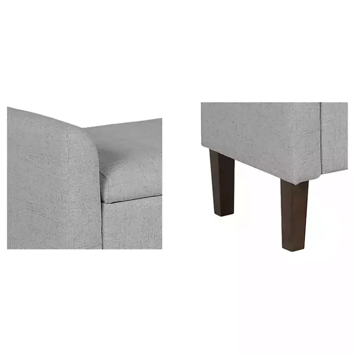 Light Gray Upholstered Blaire Storage Bench