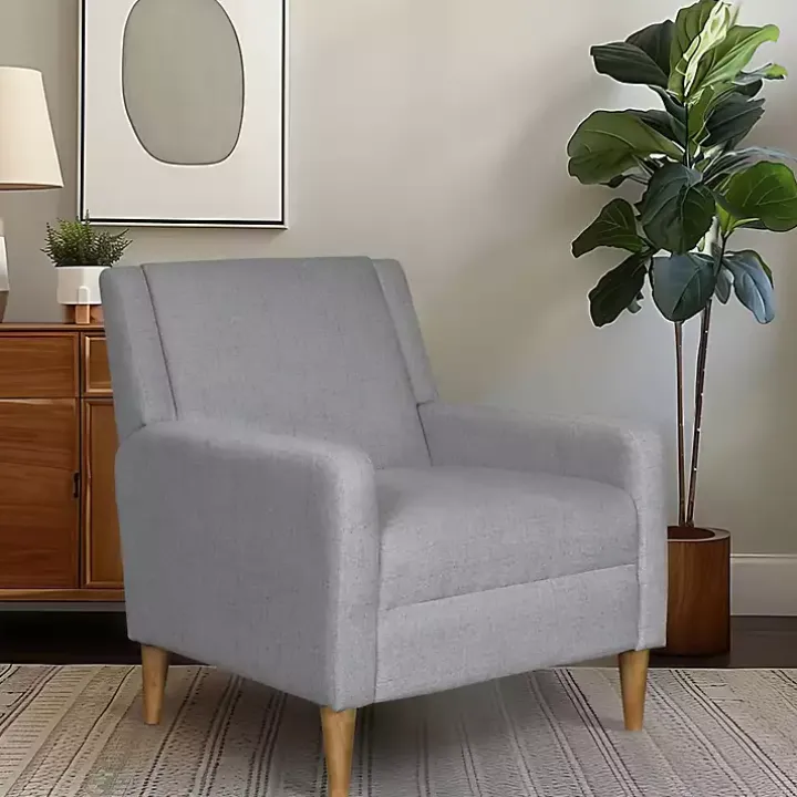 Light Gray Upholstered Juno Accent Chair