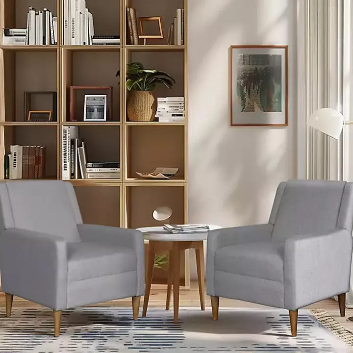 Light Gray Upholstered Juno Accent Chair