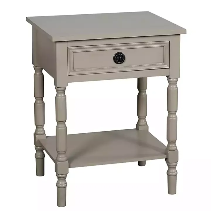Light Gray Wood Barrett Accent Table