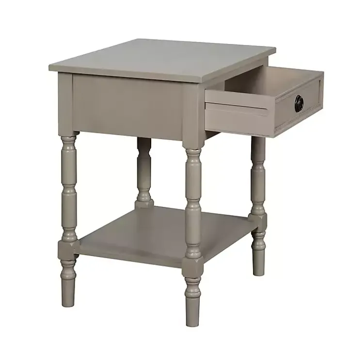 Light Gray Wood Barrett Accent Table