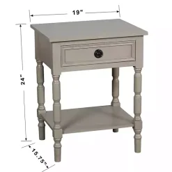 Light Gray Wood Barrett Accent Table