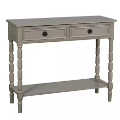 Light Gray Wood 2-Drawer Barrett Console Table