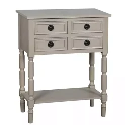 Light Gray Wood 4-Drawer Barrett Console Table