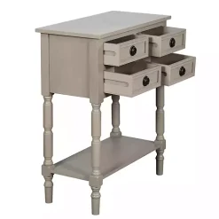 Light Gray Wood 4-Drawer Barrett Console Table
