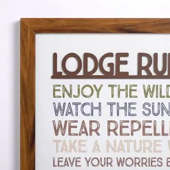 Lodge Rules Framed Wall Plaque