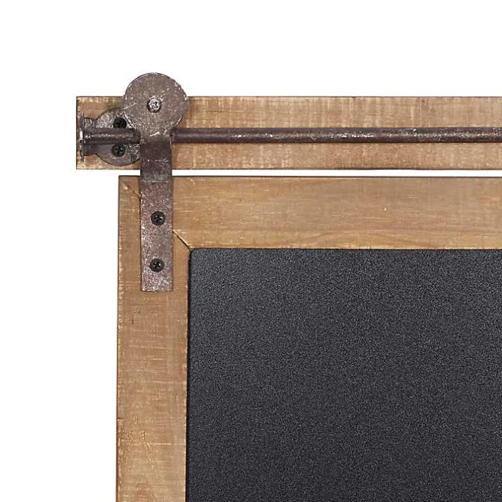 Long Wood and Metal Frame Chalkboard