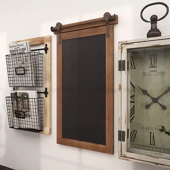 Long Wood and Metal Frame Chalkboard