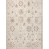 Lottie Cream Vintage Washable Area Rug, 6x9