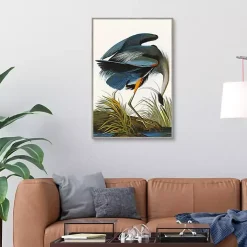 Louisiana Heron Framed Canvas Art Print