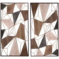 Lucas Geometric Wall Plaques, Set of 2