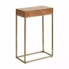 Mango Wood & Gold Slim Karlsen Accent Table