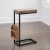 Mango Wood and Iron Extendable C-Table
