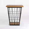Mango Wood Storage Basket Side Table
