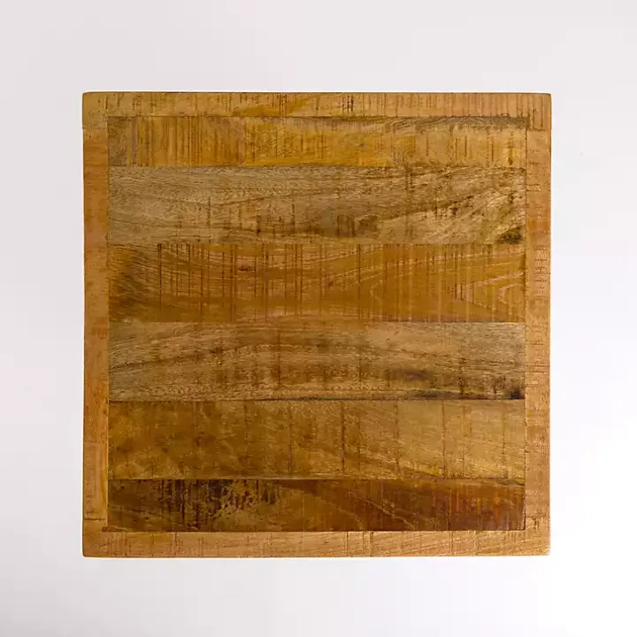 Mango Wood Storage Basket Side Table