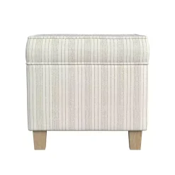 Marigold Stripe Upholstered Square Storage Ottoman