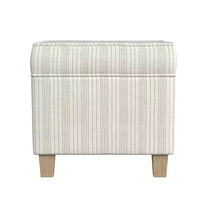 Marigold Stripe Upholstered Square Storage Ottoman