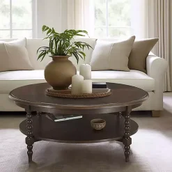 Martha Stewart Brown Round Coffee Table