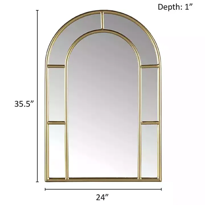 Martha Stewart Gold Paned Arch Wall Mirror