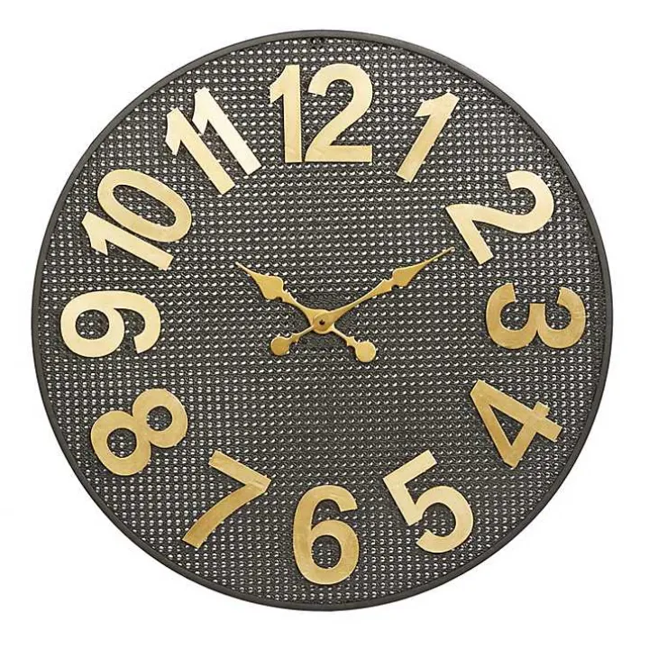 Matte Black Iron Wall Clock, 32 in.