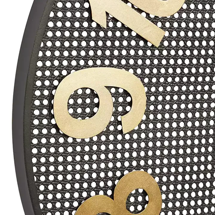 Matte Black Iron Wall Clock, 32 in.