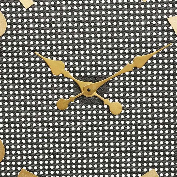 Matte Black Iron Wall Clock, 32 in.