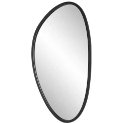 Matte Black Modern Asymmetrical Wall Mirror