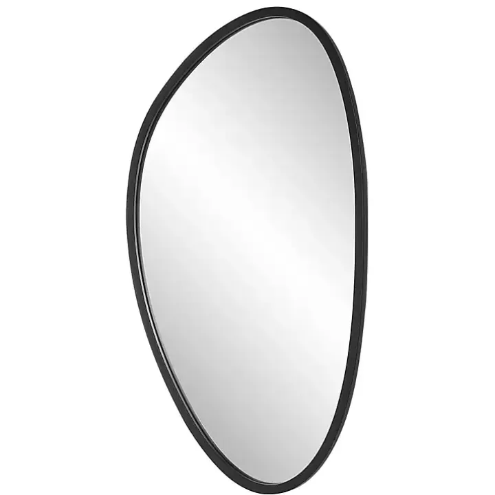 Matte Black Modern Asymmetrical Wall Mirror