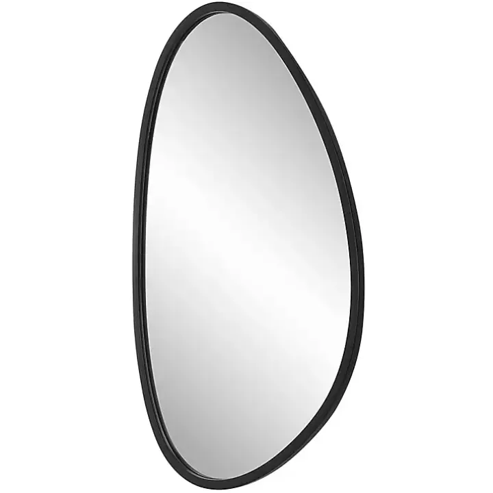Matte Black Modern Asymmetrical Wall Mirror