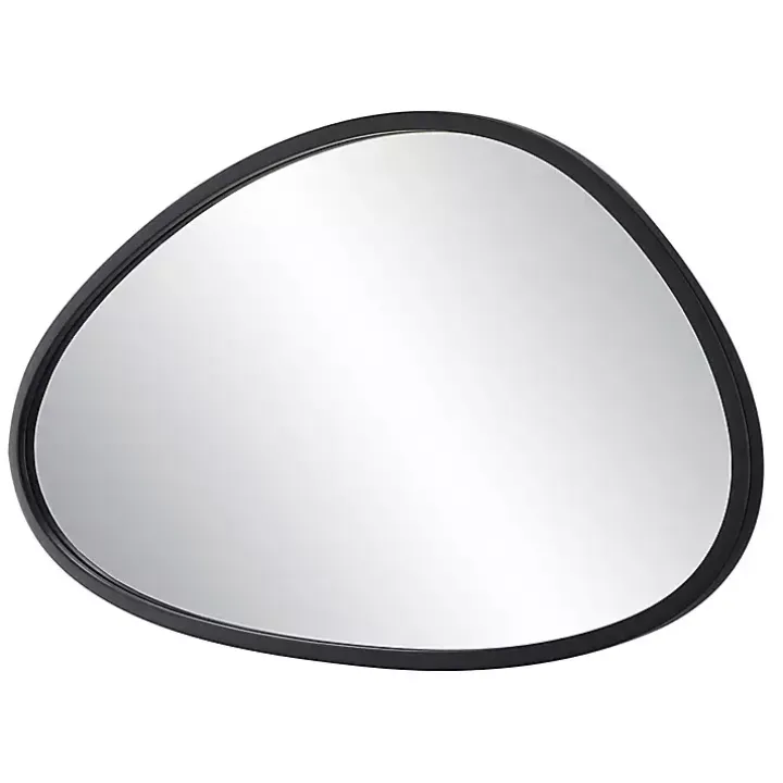 Matte Black Modern Asymmetrical Wall Mirror
