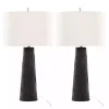 Matte Black Tapered Kona Table Lamps, Set of 2