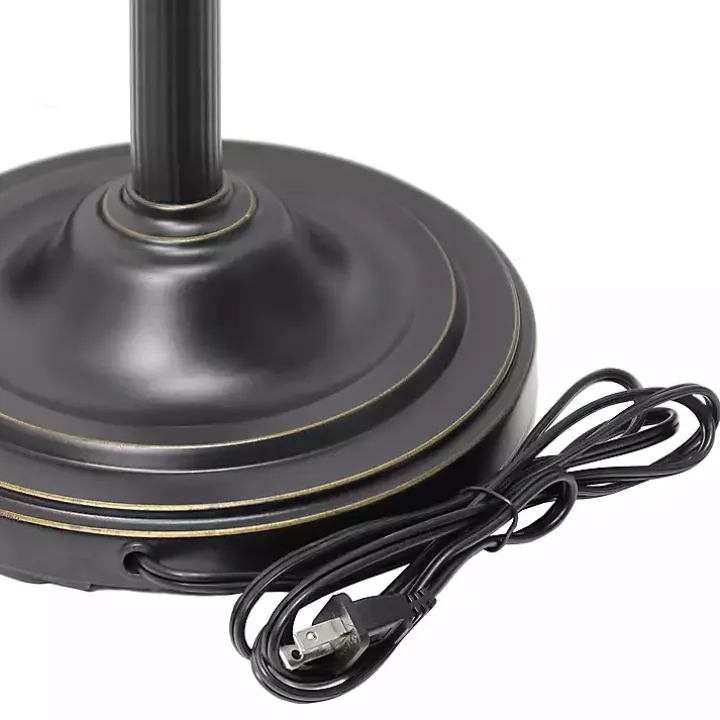 Matte Bronze and White Reading Arm Torchiere