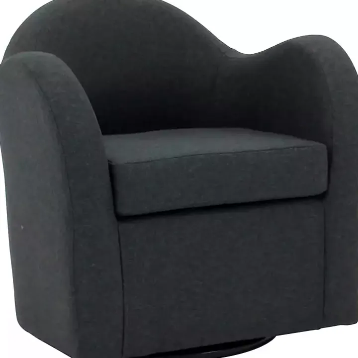 Max Gray Swivel Club Accent Chair