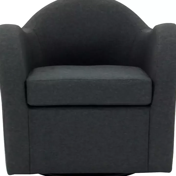 Max Gray Swivel Club Accent Chair