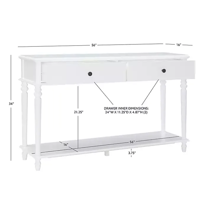 McGhie White 2-Drawer Console Table