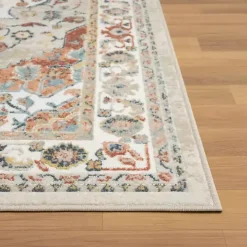 Medallion Ivory Rust Area Rug, 3x6