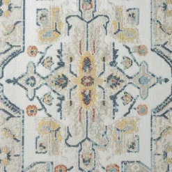 Medallion Ivory Rust Area Rug, 3x6