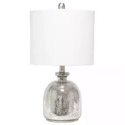 Mercury Hammered Glass White Shade Table Lamp